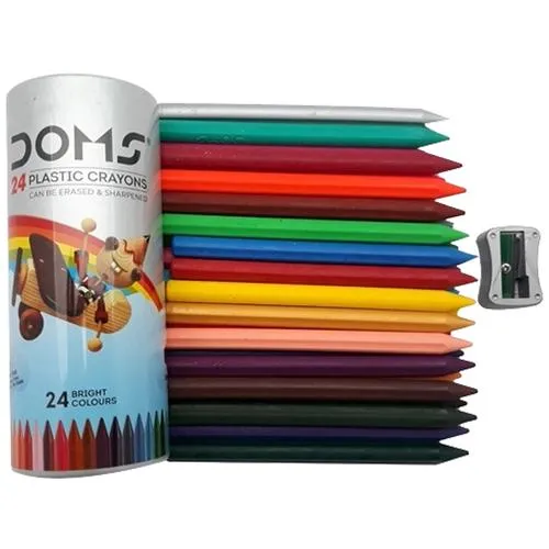 Doms Plastic Crayons Round Tin (24 Shades).webp